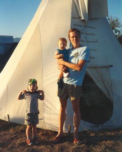 Eric, Colin and Rich at the 1991 Fort Missoula Powwow 