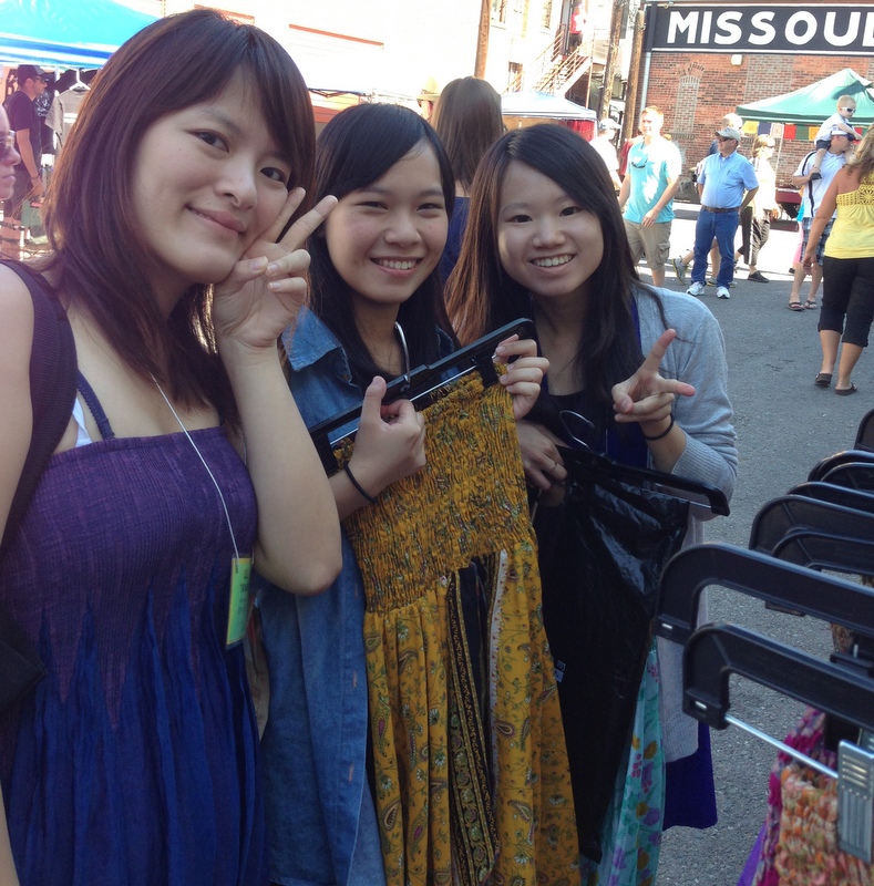 Taiwanese singers Rainbow, Amy, & Tiffany at Missoula People's Market 2013.