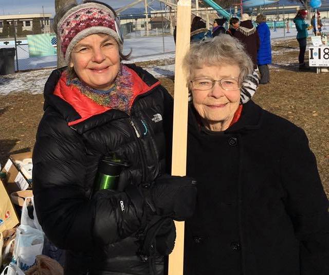 Karen Buley and her mom, Kay Antonietti, at 2020 Montana Women's March.